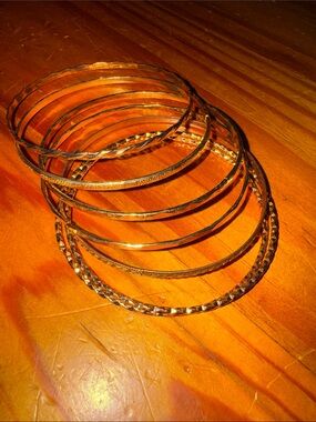 Gold Tone Women's Bangle Bracelet Set